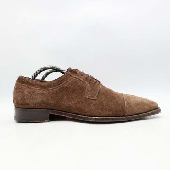 Paul Stuart Cap Toe Oxford Brown Suede Men's Size 10 M Dress Lace Up Shoes - Picture 1 of 12